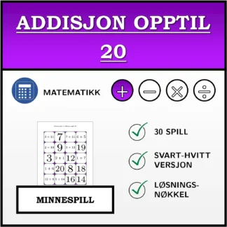 Memoryspill: Addisjon opptil 20