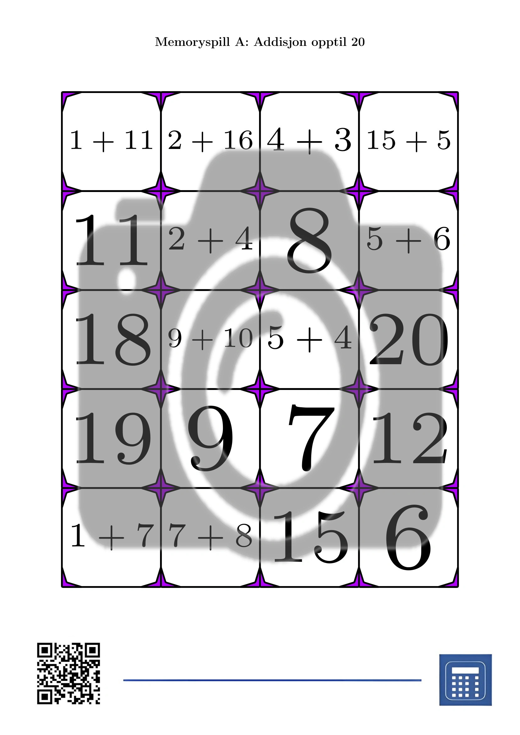 Memoryspill: Addisjon opptil 20 - Bilde 2