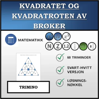 Trimino: Kvadratet og kvadratroten av brøker