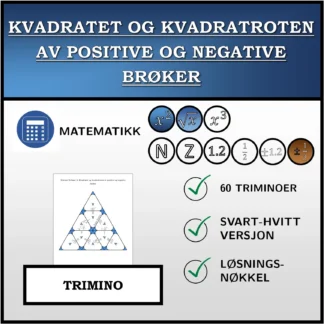 Trimino: Kvadratet og kvadratroten av positive og negative brøker