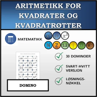 Domino: Aritmetikk for kvadrater og kvadratrøtter