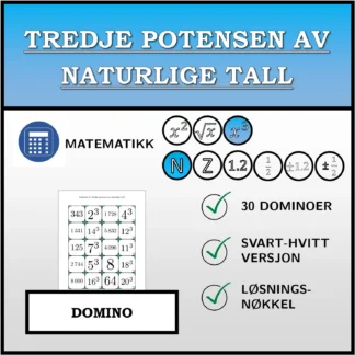 Domino: Tredje potensen av naturlige tall