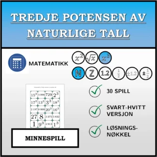 Memoryspill: Tredje potensen av naturlige tall