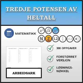 Arbeidsark: Tredje potensen av heltall