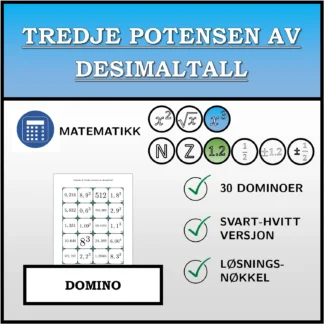 Domino: Tredje potensen av desimaltall