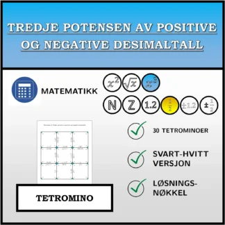 Tetromino: Tredje potensen av positive og negative desimaltall