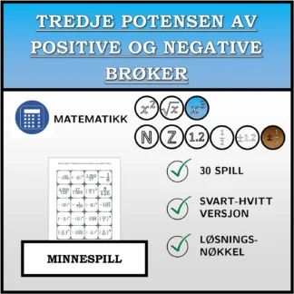Memoryspill: Tredje potensen av positive og negative brøker