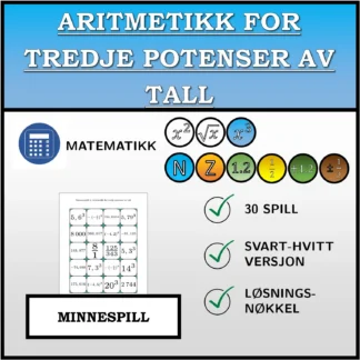 Memoryspill: Aritmetikk for tredje potenser av tall