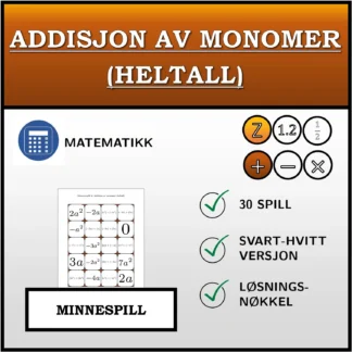 Memoryspill: Addisjon av monomer (heltall)