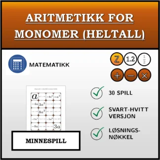 Memoryspill: Aritmetikk for monomer (heltall)