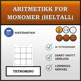Tetromino: Aritmetikk for monomer (heltall)
