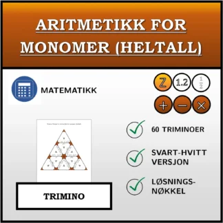 Trimino: Aritmetikk for monomer (heltall)
