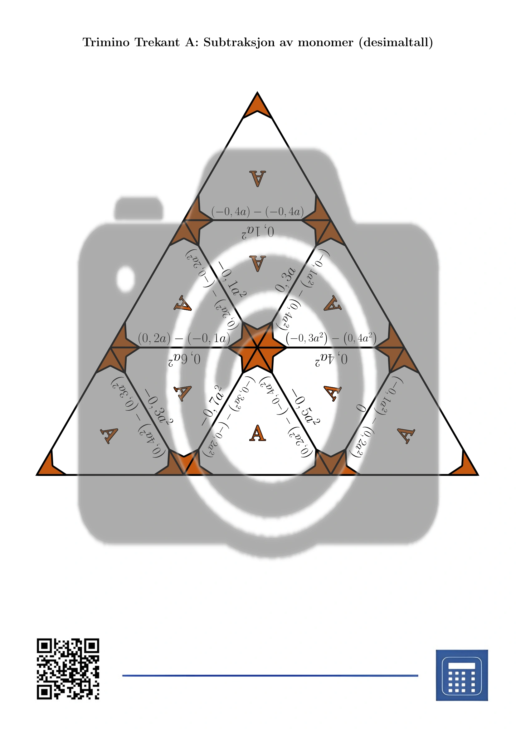 Trimino: Subtraksjon av monomer (desimaltall) - Bilde 2