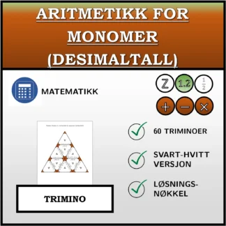 Trimino: Aritmetikk for monomer (desimaltall)