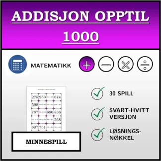 Memoryspill: Addisjon opptil 1000