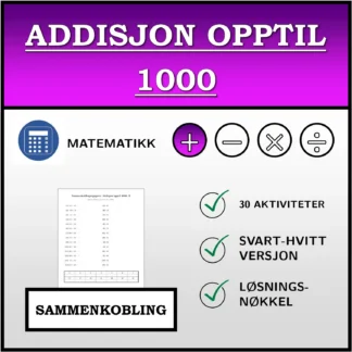 Sammenkoblingsoppgave: Addisjon opptil 1000