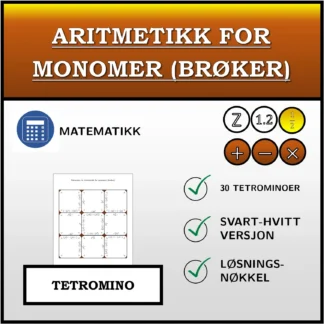 Tetromino: Aritmetikk for monomer (brøker)