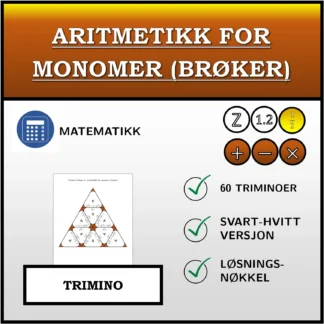 Trimino: Aritmetikk for monomer (brøker)