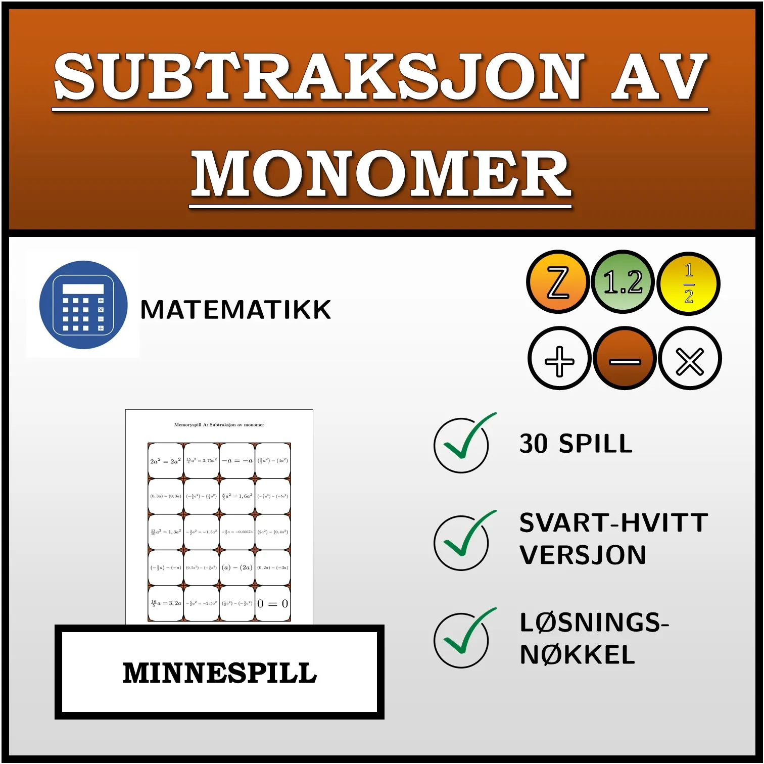 Memoryspill: Subtraksjon av monomer