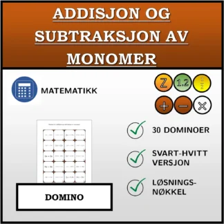Domino: Addisjon og subtraksjon av monomer