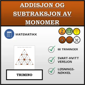 Trimino: Addisjon og subtraksjon av monomer