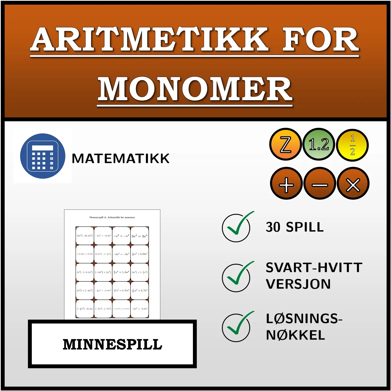 Memoryspill: Aritmetikk for monomer