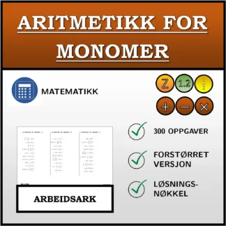 Arbeidsark: Aritmetikk for monomer