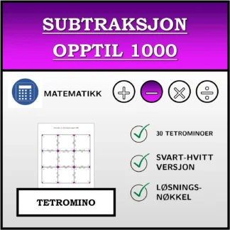 Tetromino: Subtraksjon opptil 1000