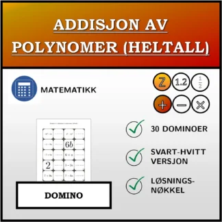 Domino: Addisjon av polynomer (heltall)