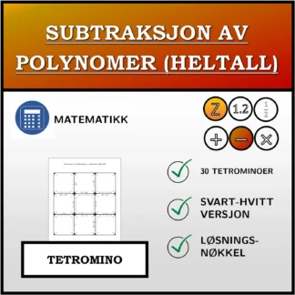 Tetromino: Subtraksjon av polynomer (heltall)