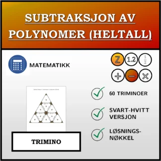 Trimino: Subtraksjon av polynomer (heltall)