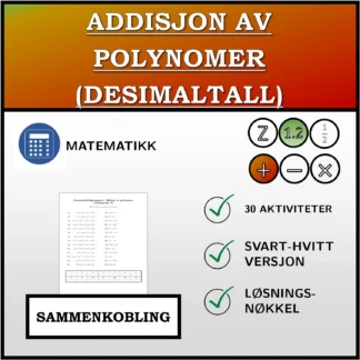 Sammenkoblingsoppgave: Addisjon av polynomer (desimaltall)