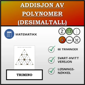 Trimino: Addisjon av polynomer (desimaltall)