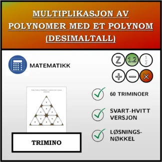 Trimino: Multiplikasjon av polynomer med et polynom (desimaltall)