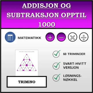 Trimino: Addisjon og subtraksjon opptil 1000