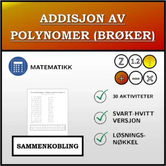 Sammenkoblingsoppgave: Addisjon av polynomer (brøker)