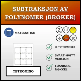 Tetromino: Subtraksjon av polynomer (brøker)