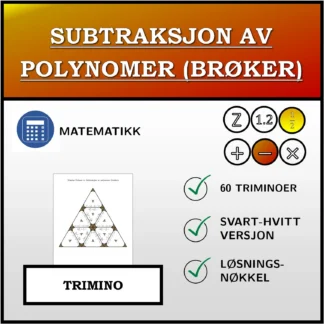 Trimino: Subtraksjon av polynomer (brøker)