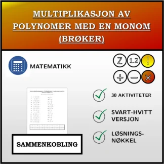 Sammenkoblingsoppgave: Multiplikasjon av polynomer med en monom (brøker)
