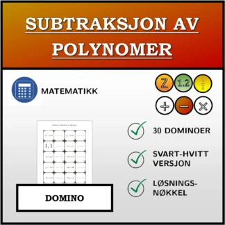 Domino: Subtraksjon av polynomer