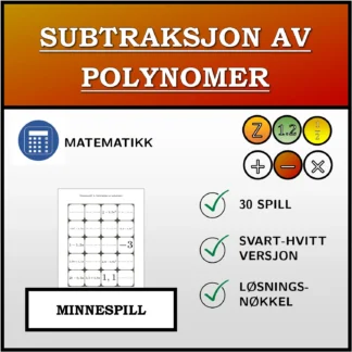 Memoryspill: Subtraksjon av polynomer