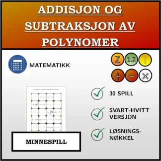 Memoryspill: Addisjon og subtraksjon av polynomer