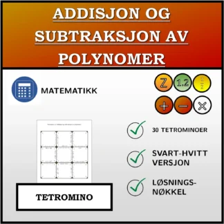 Tetromino: Addisjon og subtraksjon av polynomer
