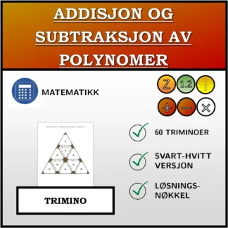 Trimino: Addisjon og subtraksjon av polynomer