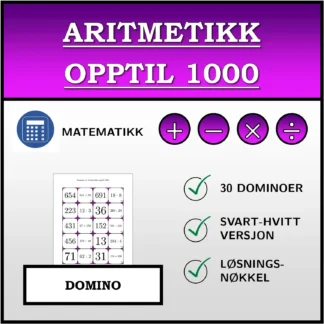Domino: Aritmetikk opptil 1000