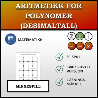 Memoryspill: Aritmetikk for polynomer (desimaltall)