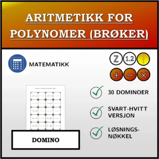 Domino: Aritmetikk for polynomer (brøker)