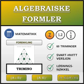 Trimino: Algebraiske formler, forenkling (heltall)