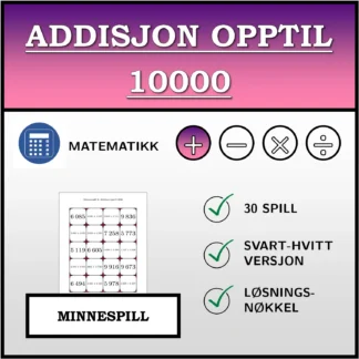 Memoryspill: Addisjon opptil 10000