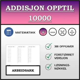 Arbeidsark: Addisjon opptil 10000